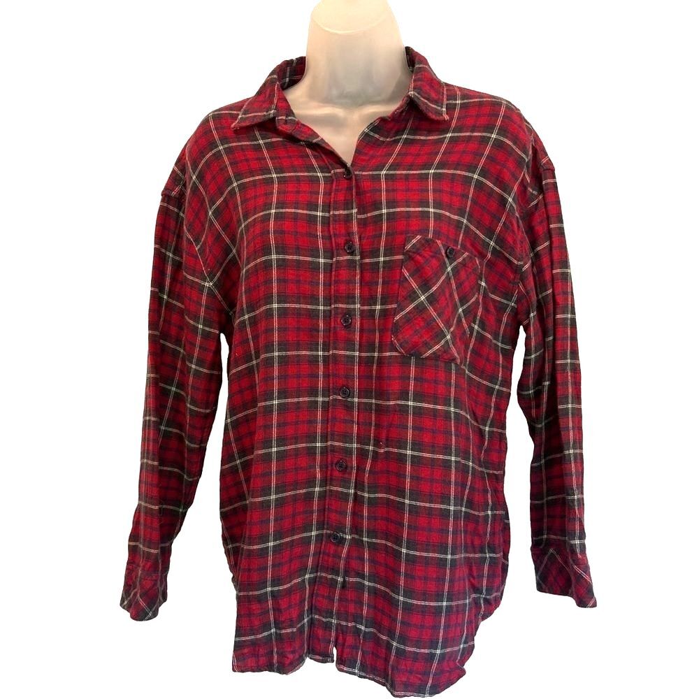 Rails Hunter Plaid Red & Navy Button Down 90’s Soft Flannel
